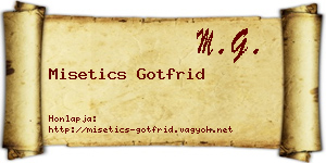 Misetics Gotfrid névjegykártya